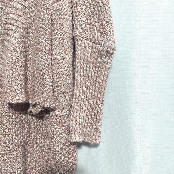 American Rag Womens S/M Cropped Cardigan Crochet Style Long Ribbed Sleeves Mauve - Picture 2 of 7